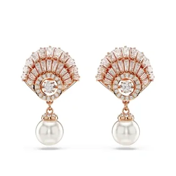 SWAROVSKI 施华洛世奇耳饰5689196 合成立方氧化锆, 仿水晶, 镀玫瑰金色调, 仿水晶，仿水晶内核的仿珍珠