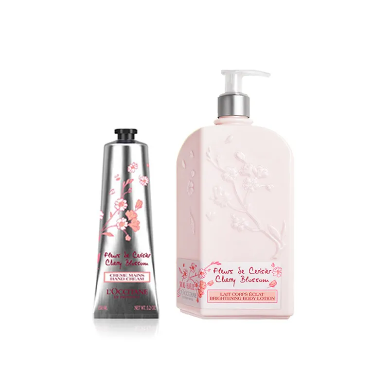 【临期清仓】欧舒丹甜蜜樱花香氛身体乳500ml+樱花护手霜150ml 套装:套装
