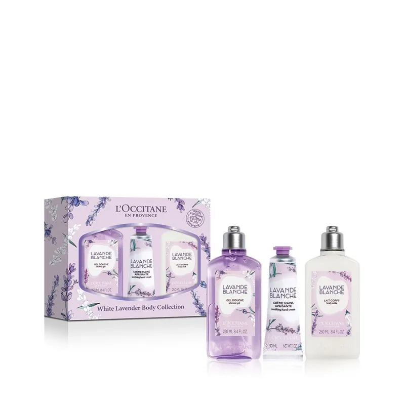 【特卖】欧舒丹白色薰衣草香氛身体套装30ml+250ml+250ml