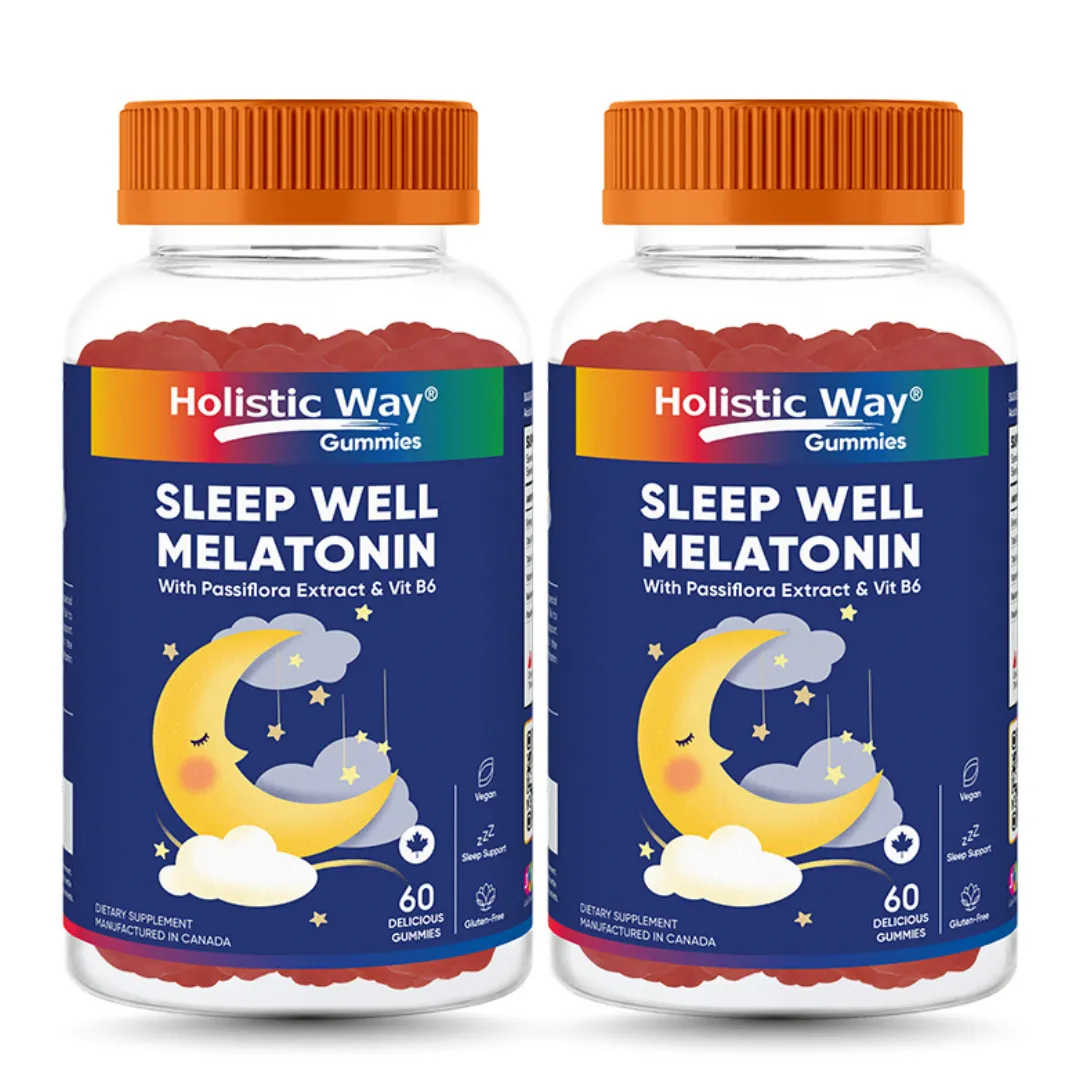 [两瓶装] Holistic Way 褪黑激素软糖 — 清真与纯素 (每瓶 60 粒软糖)