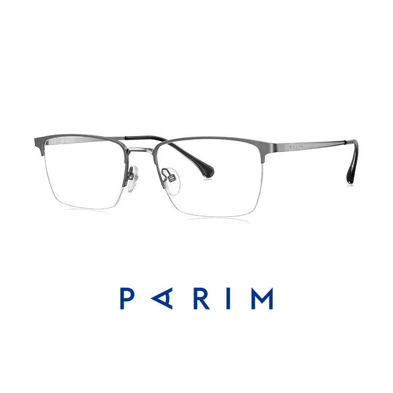 派丽蒙 斯文半框眼镜男款钛近视眼镜可配度数专业配镜框架16004S1S