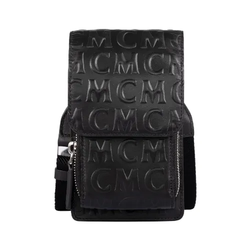 MCM 经典花纹皮革斜挎手机保护套