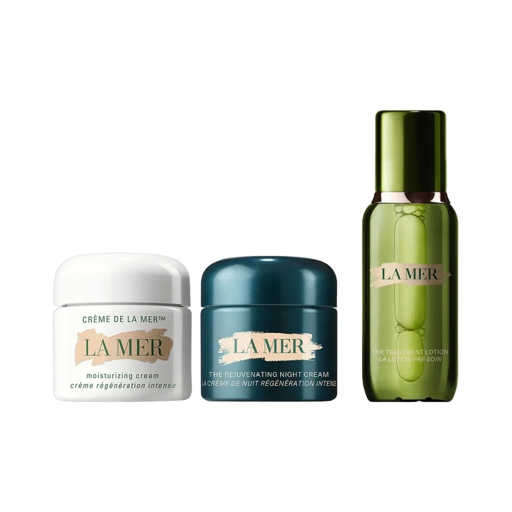 LA MER 海蓝之谜 日夜强韧组合（精华面霜 60ml+晚霜60ml+精萃水100ml）