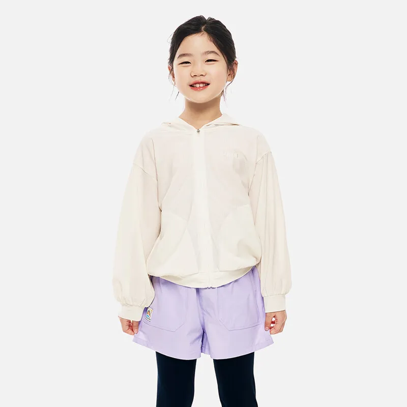 BARREL KIDS ESSENTIAL COVER UP ZIP UP JACKET IVORY