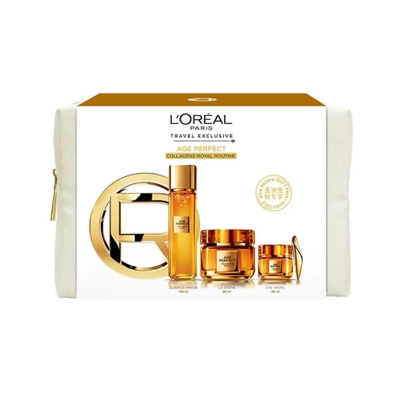 L’ORÉAL L'OREAL PARIS巴黎欧莱雅金致臻颜麦卢卡蜜润系列2026焕新版化妆包80ml+20ml+130ml