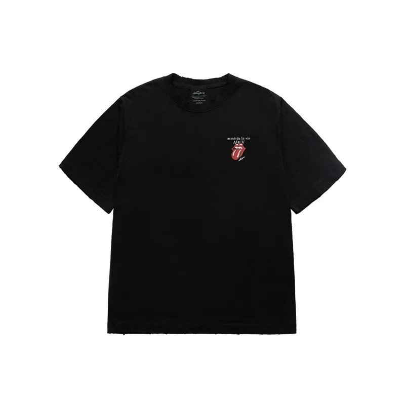 ACME DE LA VIE ROLLING STONES BASIC LOGO SHORT SLEEVE T-SHIRT BLACK2
