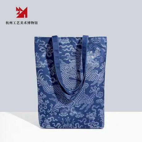 博市集 福来运转系列帆布包-祥龙献瑞 聚酯纤维 33*39*8cm