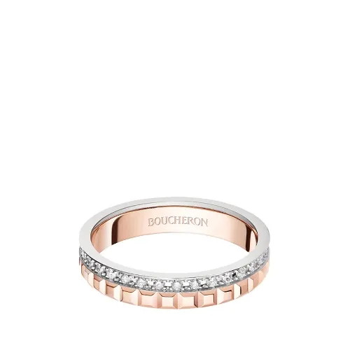 Boucheron 宝诗龙Quatre18K玫瑰金镶钻戒指