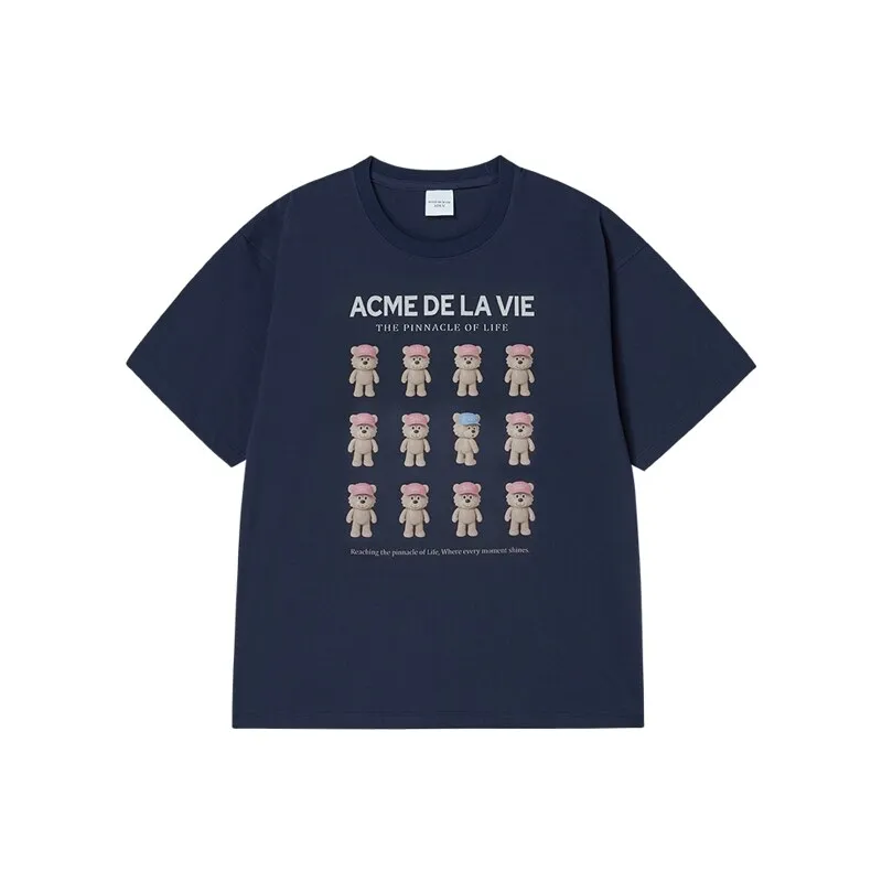 ACME DE LA VIE PLASTIC AC BEAR SHORT SLEEVE T-SHIRT NAVY2