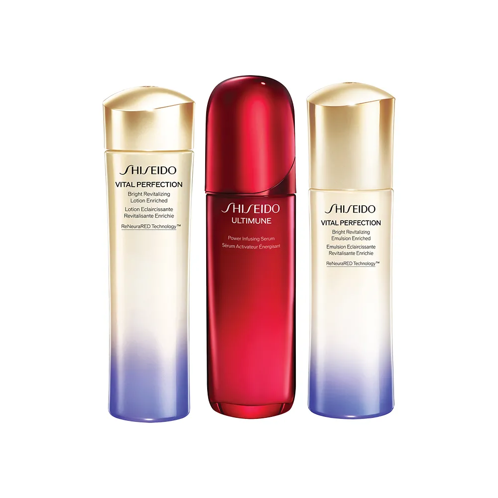 SHISEIDO 资生堂 【滋润型】红妍肌活焕新亮肤三件套套装（上海） 悦薇水乳（滋润型）250ml+红腰子4.0 100ml