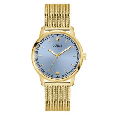 GUESS Men 40mm Gold Tone Case & Steel Mesh Watch (GW0974G3)