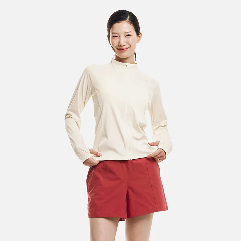 BARREL WOMEN ESSENTIAL RELAX FIT ZIP UP RASHGUARD IVORY
