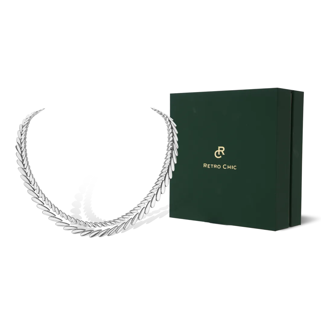 RETRO CHIC RETRO CHIC 【万妮达同款】麦穗项链美拉德 意大利复古时尚首饰 银色