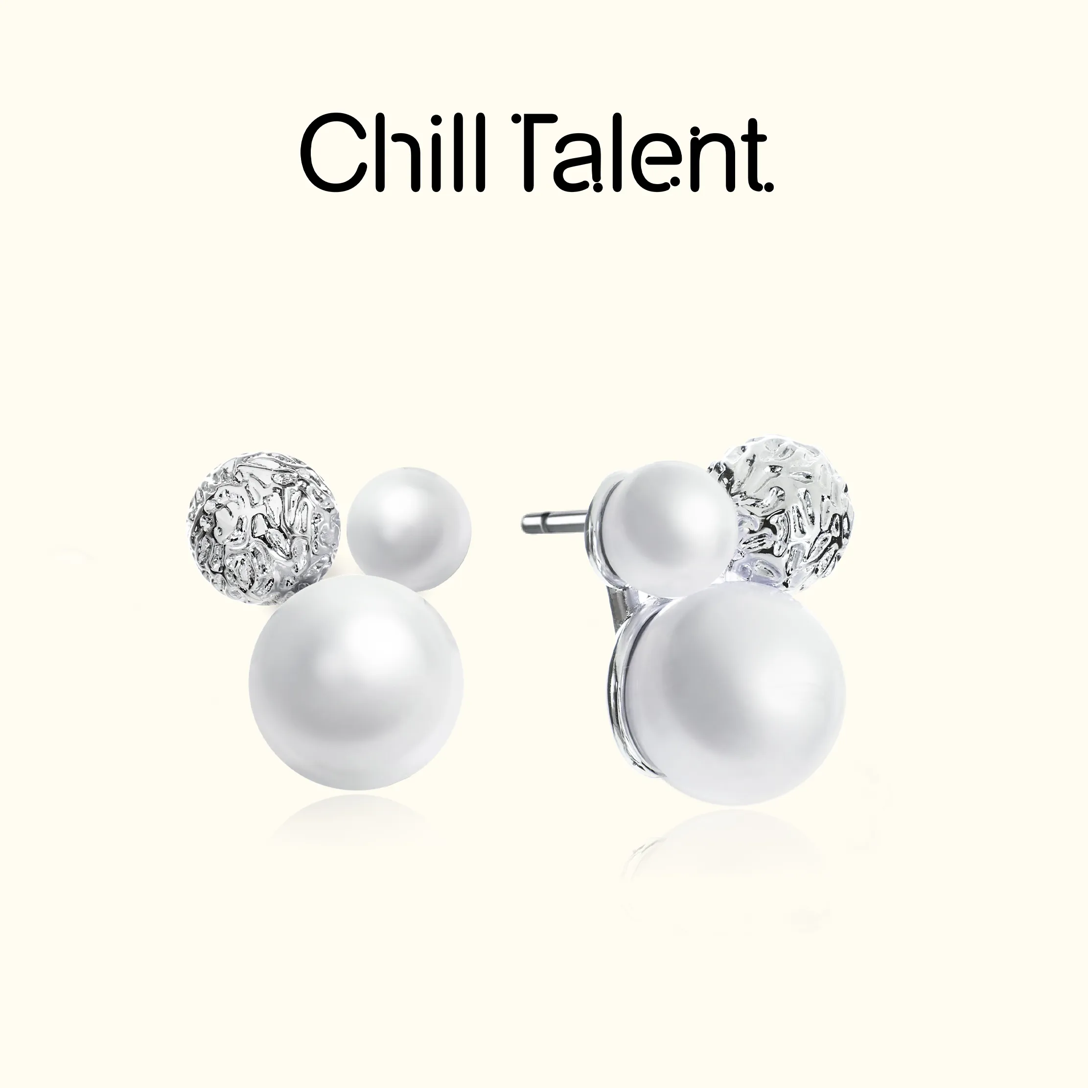 ChillTalent 【陈乔恩 李一桐 刘些宁 张予曦 朱丹 张艺凡同款】氧气泡泡耳钉 银色