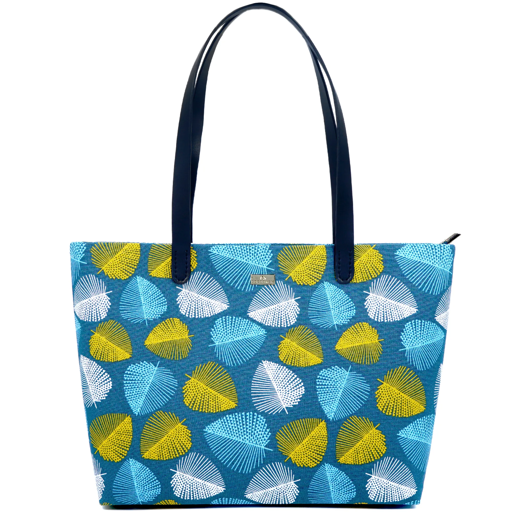 COCOONESE Zipper Top Tote Bag - Fall (Blue)