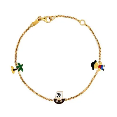 916 Gold Island & Ships Bracelet