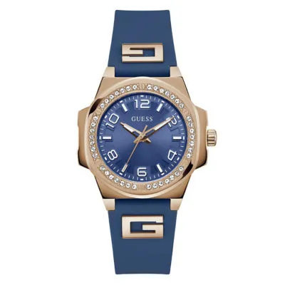 GUESS Women 36mm Rose Gold Case & Silicone Watch (GW0617L3)