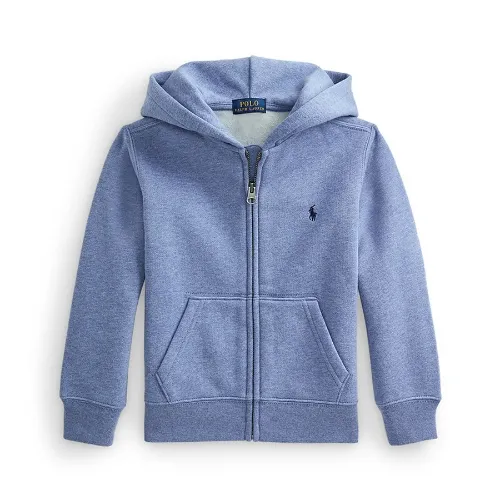 Ralph Lauren/拉尔夫劳伦 起绒布全拉链连帽衫 蓝色