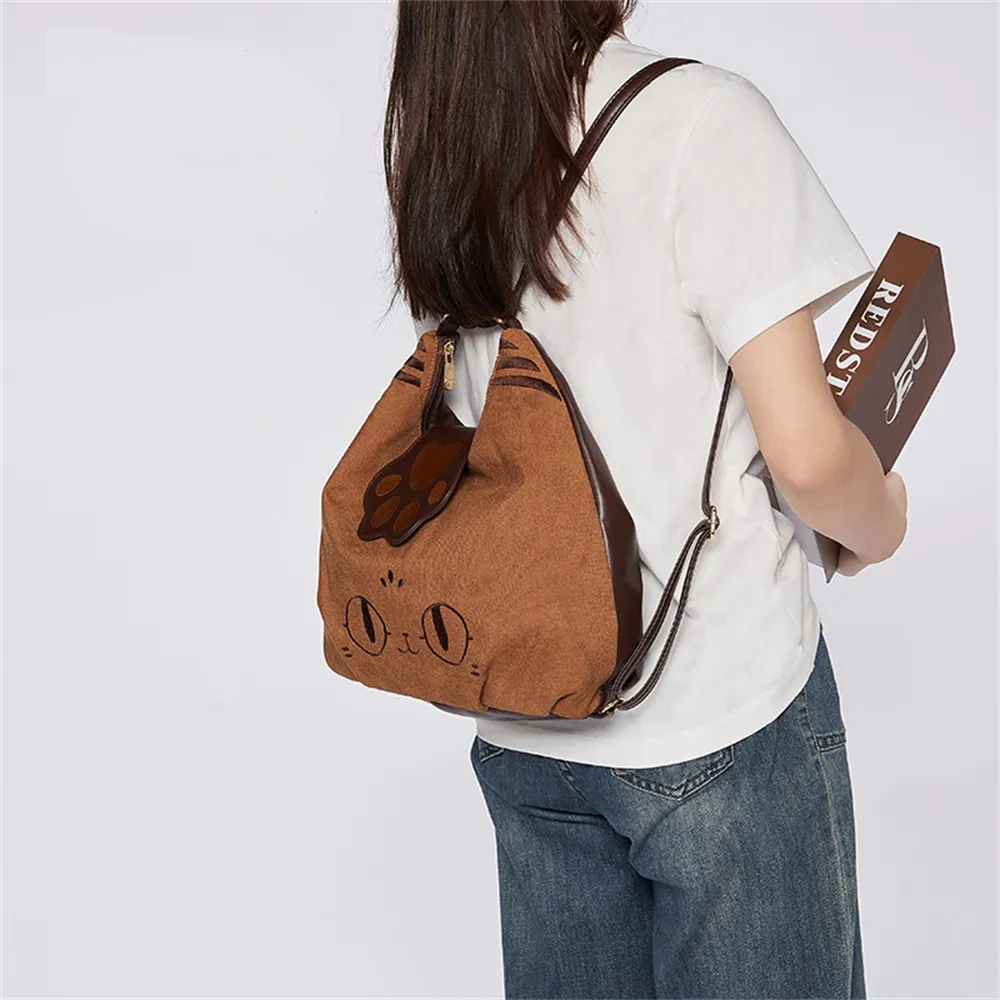 The British Museum 大英博物馆 萌猫灯芯绒两用单肩包双肩包｜巴斯特系列