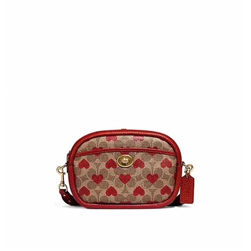 COACH 经典标志帆布爱心印花相机包C8390 B4P22