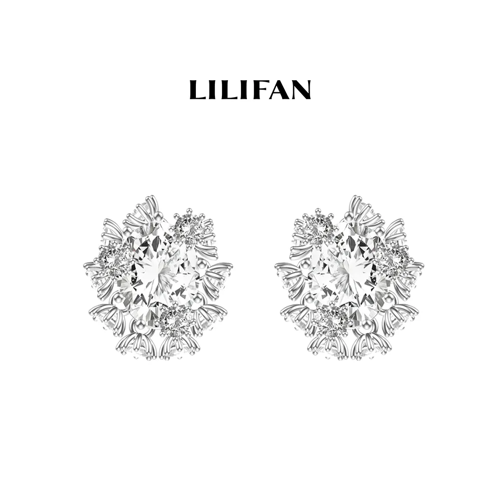 LILIFAN LILIFAN 蒲公英宝石耳环｜耳畔流转的璀璨星河 银色