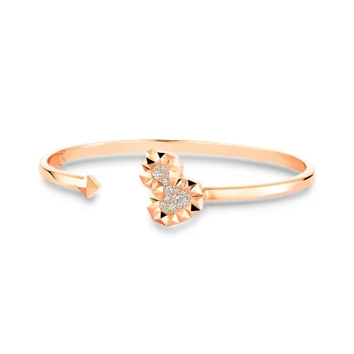 Qeelin Wulu 18K玫瑰金钻石手镯