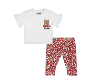 MOSCHINO 莫斯奇诺Fruits Teddy Bear T恤衫和紧身裤套装 2A 拼色