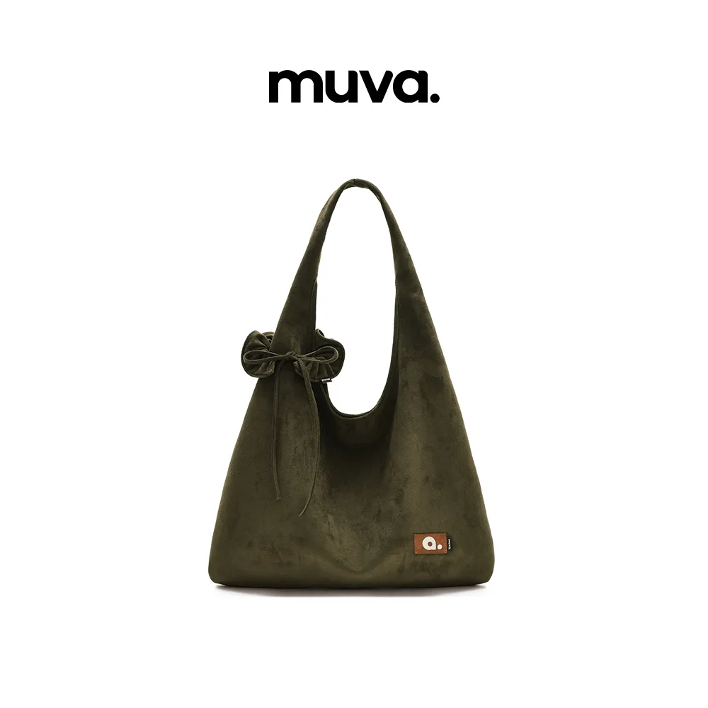 Muva Muva 超大容量三角单肩包包秋冬高级感小众通勤 橄榄绿