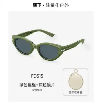 Beneunder 蕉下猫眼折叠墨镜FD315-CN306+绿色镜框+灰色镜片-F(均码) TR90、高清尼龙