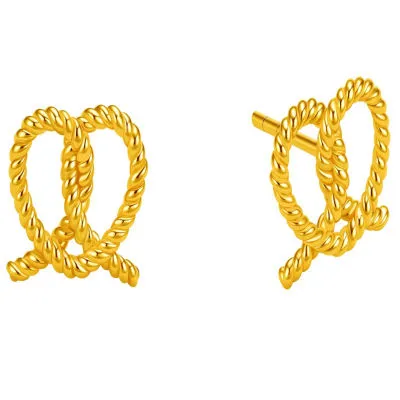 916 Gold Love Knot Earrings