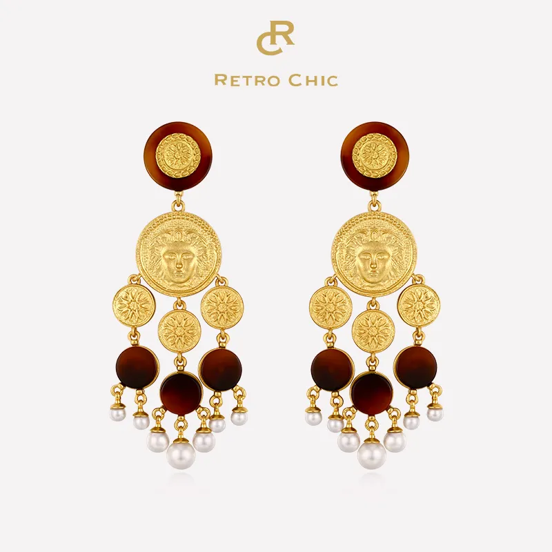 RETRO CHIC RETRO CHIC 【蔡文静同款】玳瑁流苏耳环 意大利复古时尚首饰