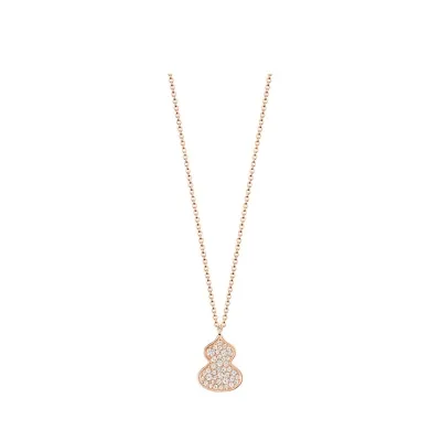 Qeelin Petite Wulu 18K 玫瑰金钻石项链