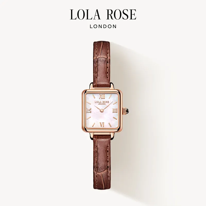 LOLA ROSE Cube系列女士小棕表 幻彩白母贝正方形小表盘 LR2230