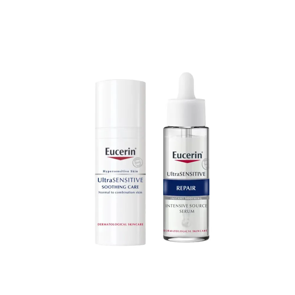 Eucerin 优色林 【下架旧版】-舒安修护面霜精华组合【中性至混合型肌肤适用】 面霜50ml+精华30ml