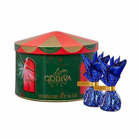 Godiva 歌帝梵歌帝梵圣诞脆糖榛果巧克力铁盒 (15颗装) 150g