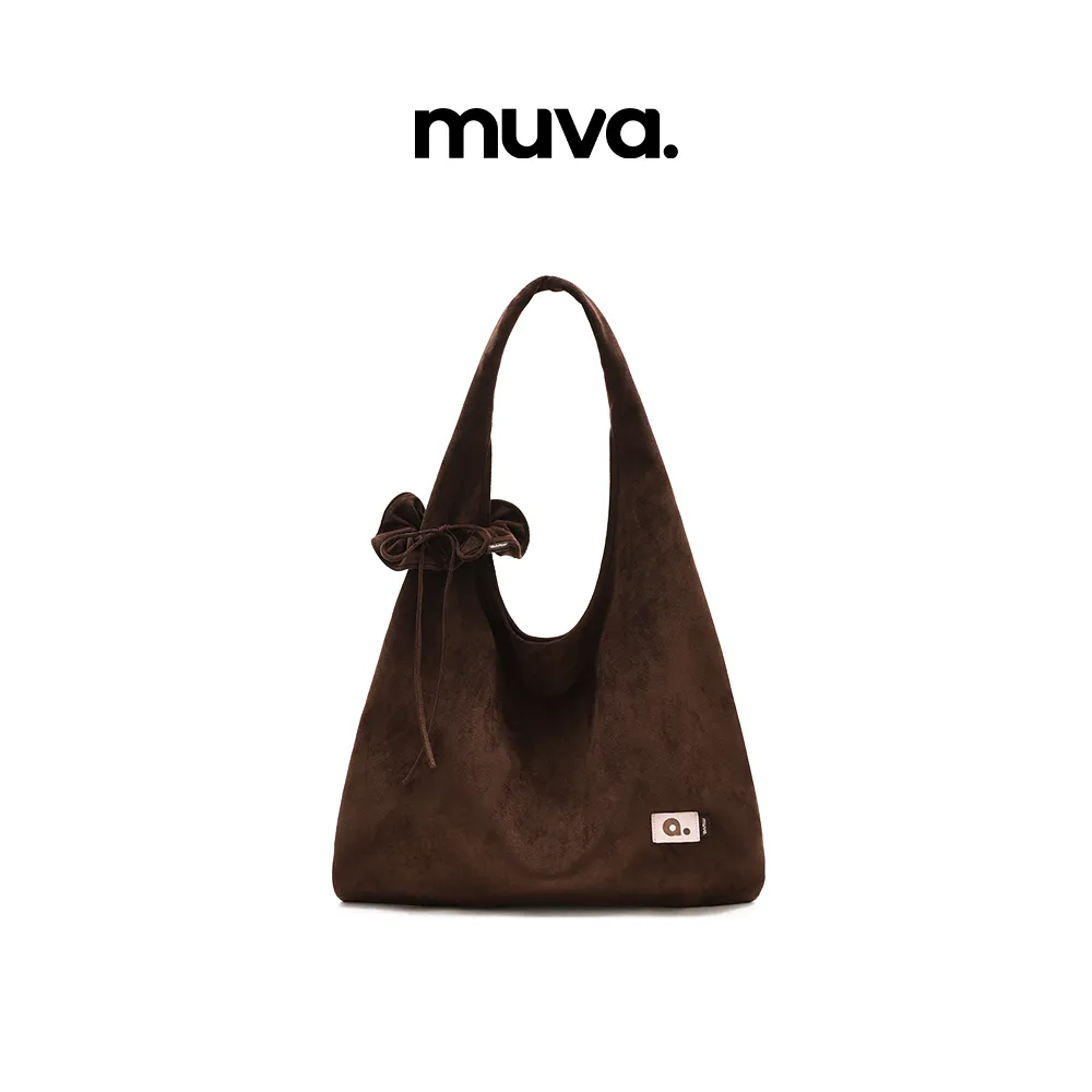 Muva Muva 超大容量三角单肩包包秋冬高级感小众通勤 巧克力棕