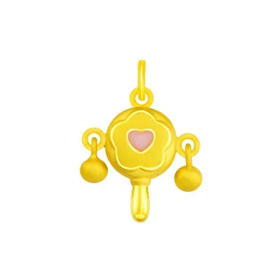 999 Gold Bao Bei Twist Drum Charm