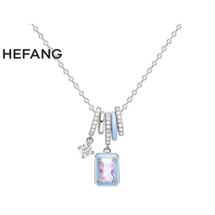 HEFANG银质项链HFK0270609400-极光冰晶项链（何方蓝）