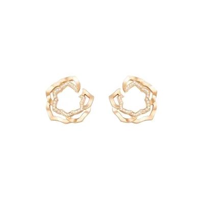 Piaget 伯爵Rose系列玫瑰金镶钻耳饰G38U0080