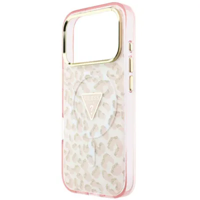 Guess Leopard Glitter MagSafe Case For iPhone 18 Pro Max