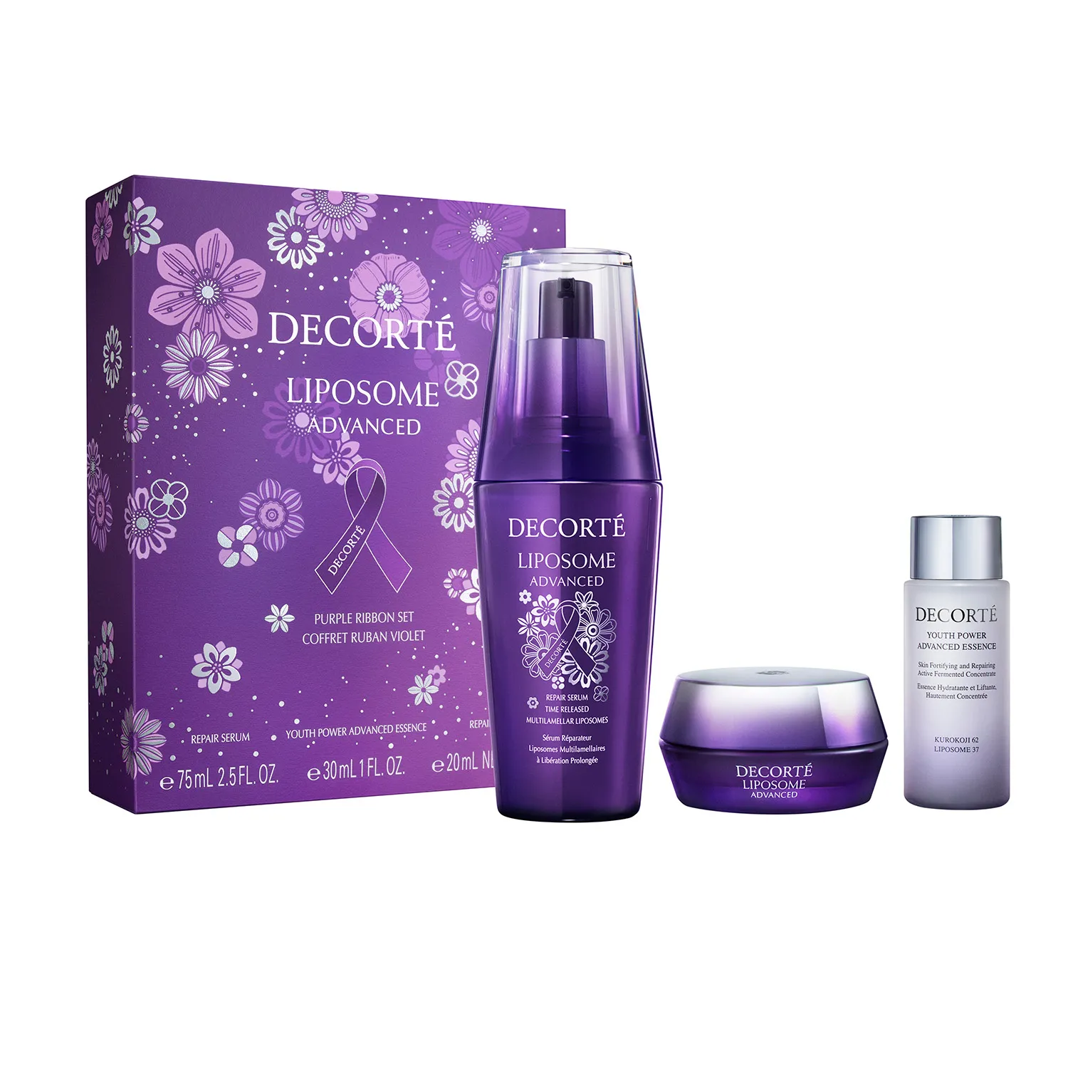 DECORTÉ LIPOSOME ADVANCED REPAIR SERUM PURPLE RIBBON SET 2025