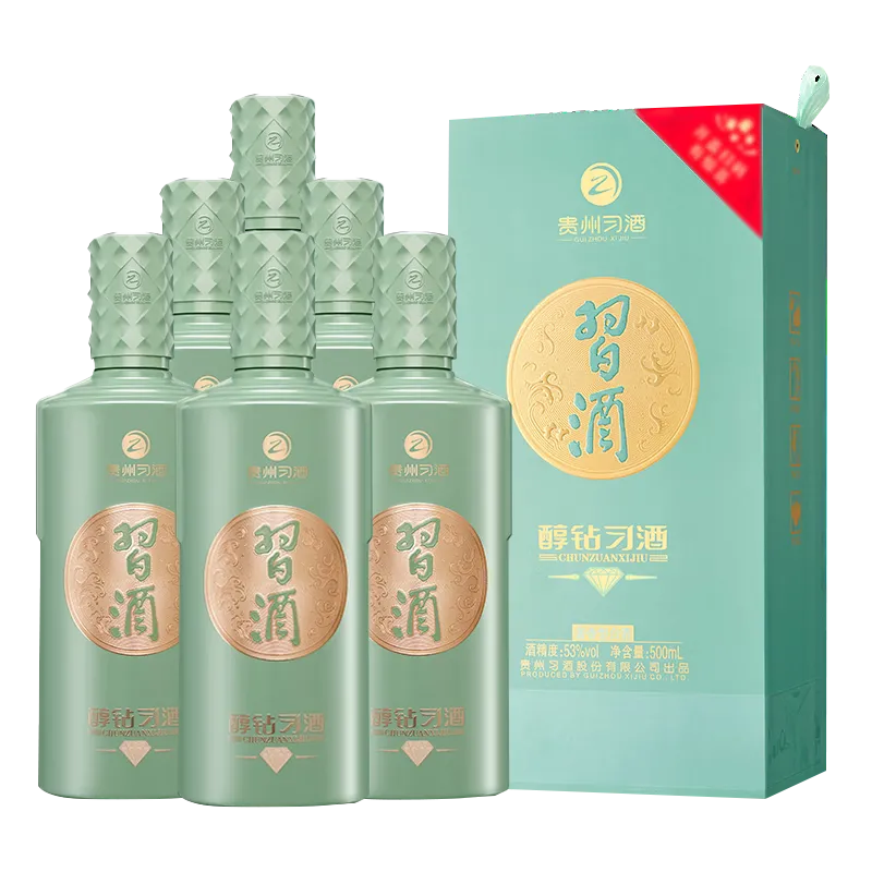 习酒醇钻习酒 酱香型白酒 53度 500ml 贵州白酒 酒水:6瓶整箱装
