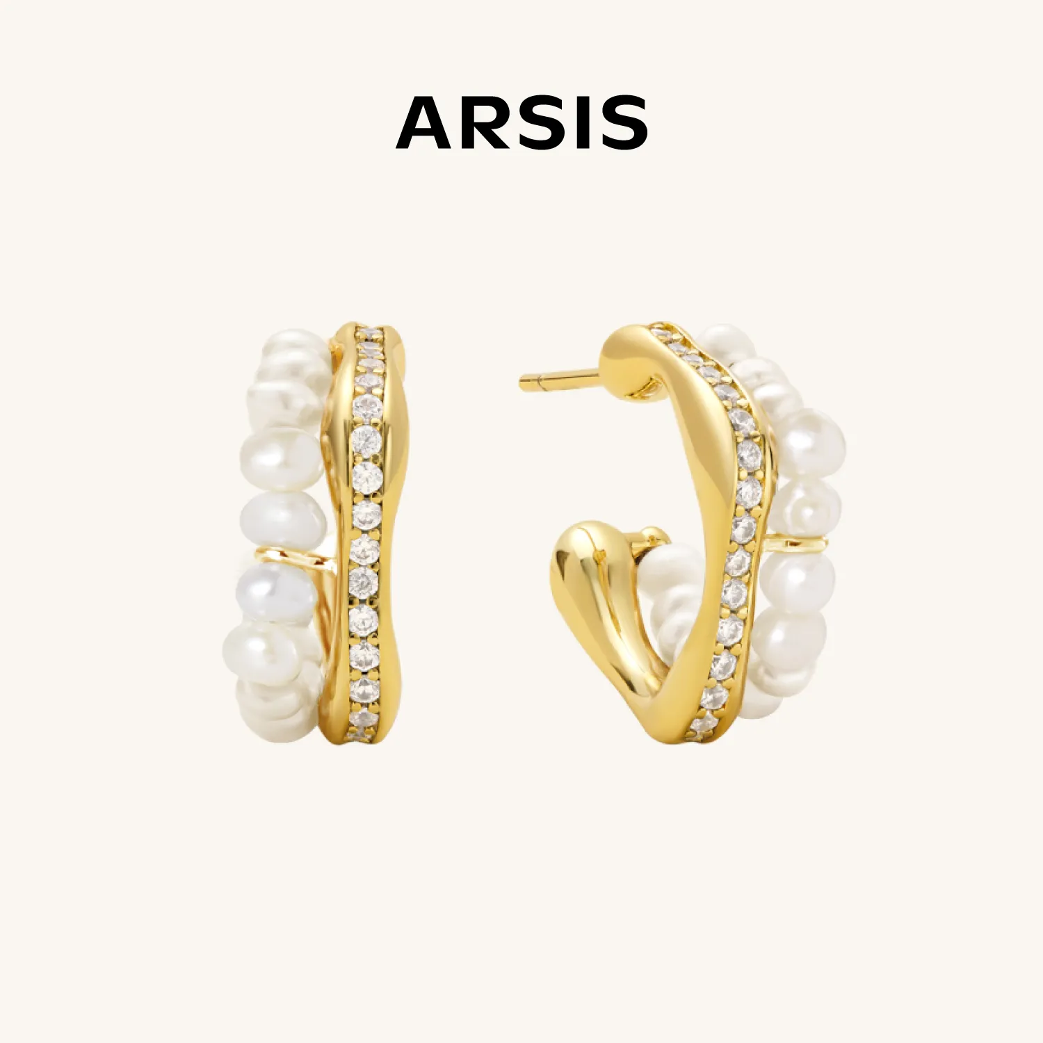ARSIS 流光小耳钉（金色）