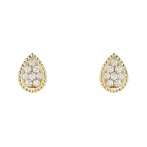 Boucheron 宝诗龙 18K黄金镶钻耳饰