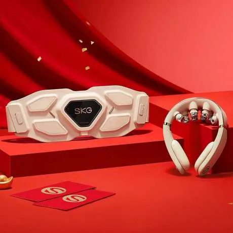 【组合商品】SKG 颈椎按摩仪G7系列2代豪华款米金色礼盒*1+SKG腰部按摩仪G7系列1代豪华款 晨曦金 礼盒*1