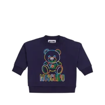 MOSCHINO 莫斯奇诺Multicolor Teddy Embroidery 棉绒衫 深蓝色 2A