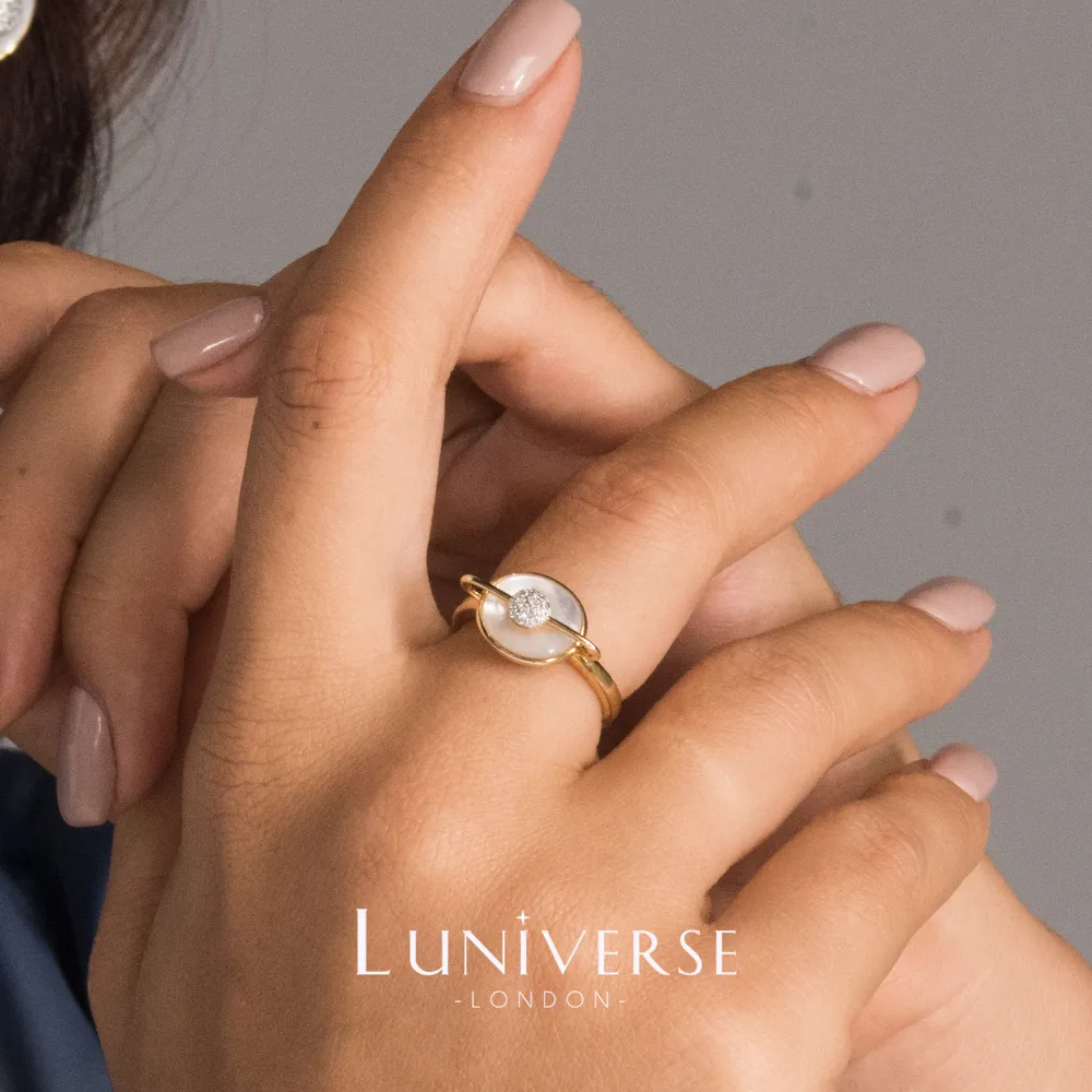 Luniverse Jupiter 贝母戒指5/J 金色