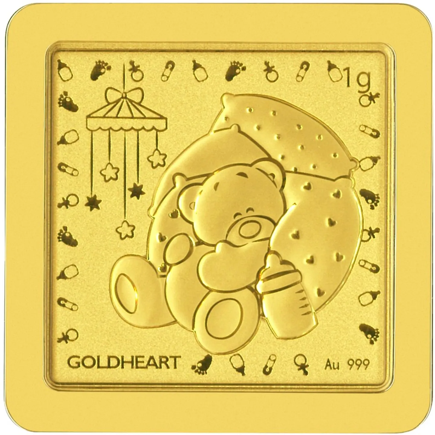 999 Gold 1G Teddy Bear Gold Bar