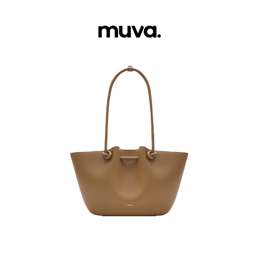 Muva Muva 大容量托特包上学通勤旅游真皮小众款 焦茶棕