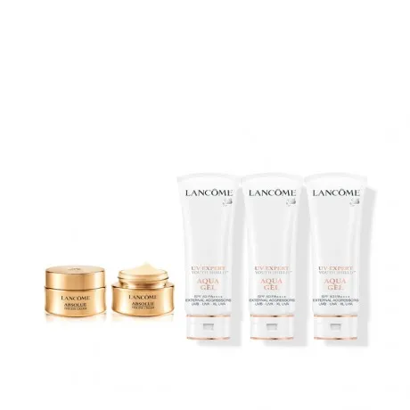 【组合商品】兰蔻全新菁纯眼霜20ml*2+兰蔻轻透水漾防晒乳 50ml*3